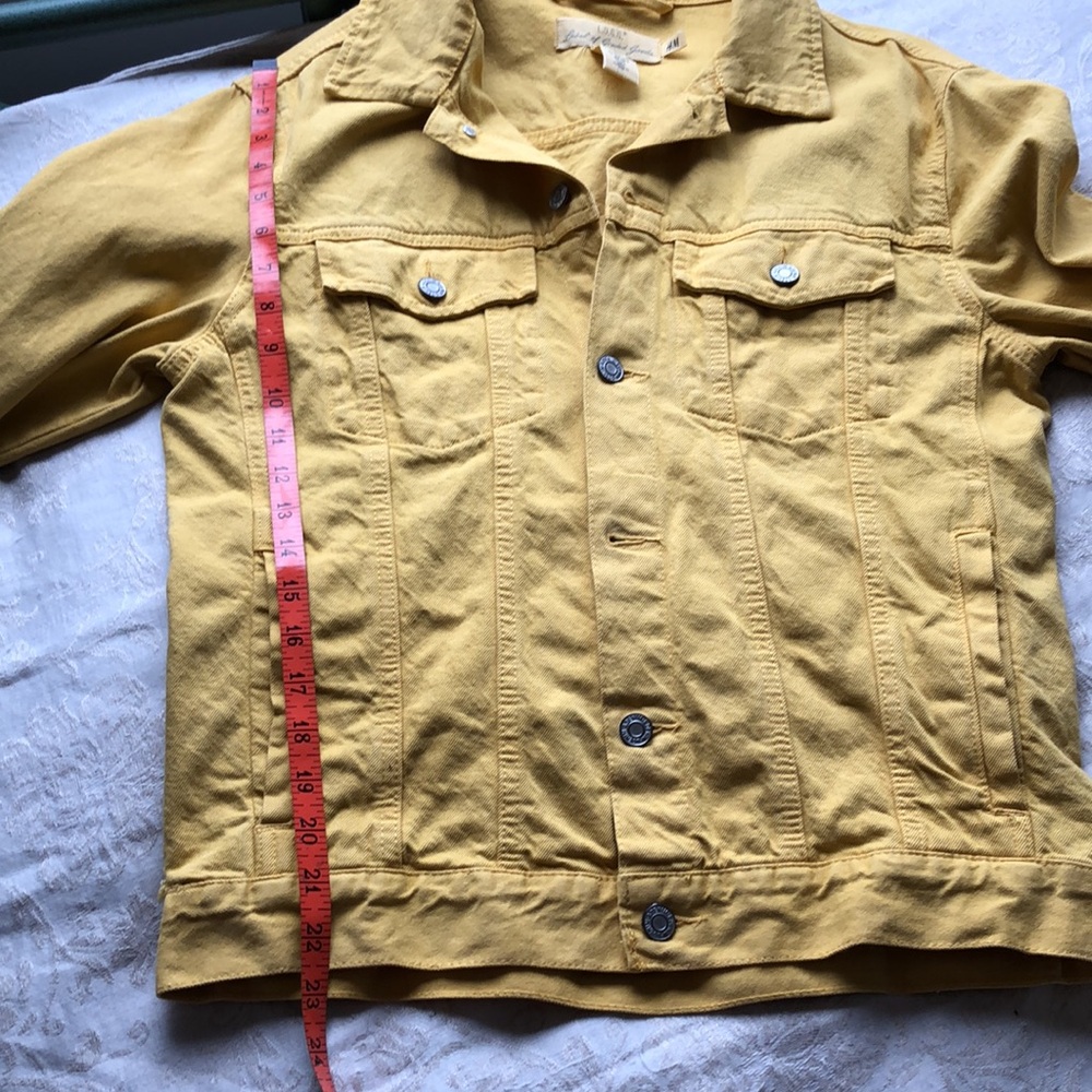 S LOGG Denim Jacket Jean Gold Mustard Slim Waist Coat - Picture 9 of 10